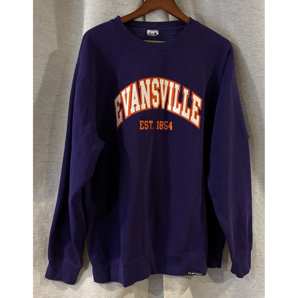 Vintage University Of Evansville Collegiate Sweatshirt Purple And Orange